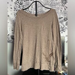 Vintage American Eagle Long Sleeve Shirt with embroidered eagle and flowers